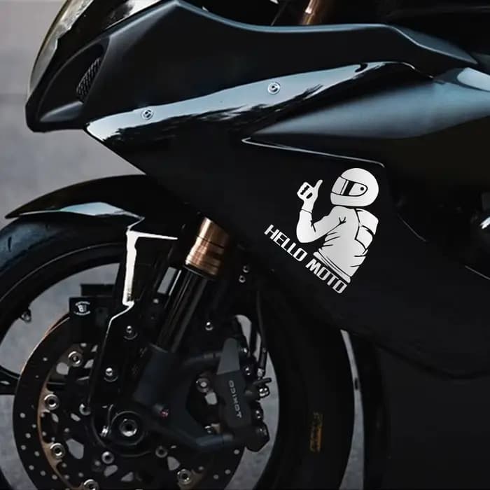 Autocollant de Moto Hello Moto réfléchissant