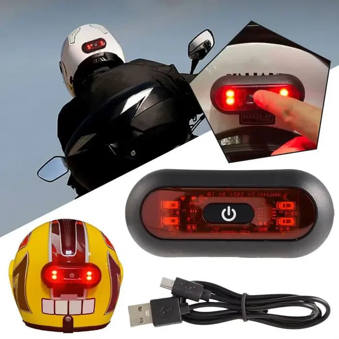 Casque de moto à lumière LED iodée
