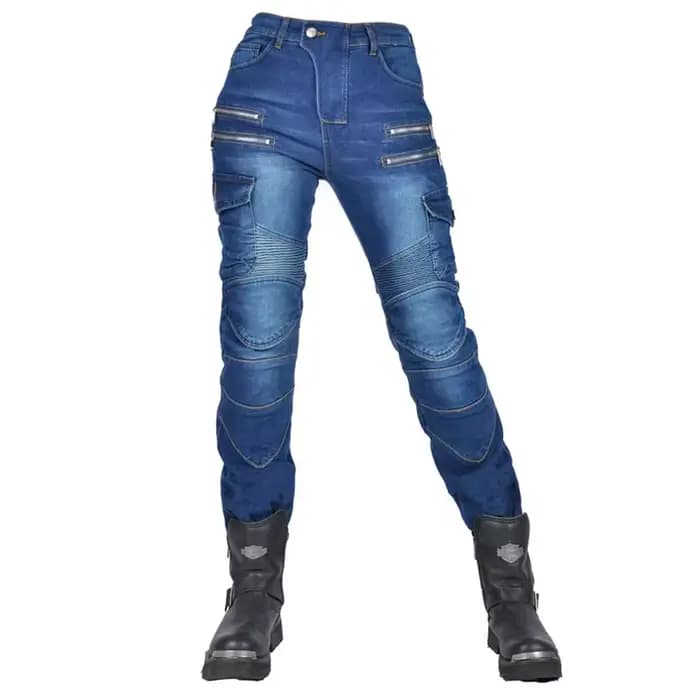 Nouveau pantalon de Motocross Double fermeture éclair Style métal Moto hommes pour femme jean d'équitation en plein air