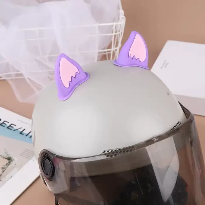 Décorations d'oreille de chat pour casque de moto