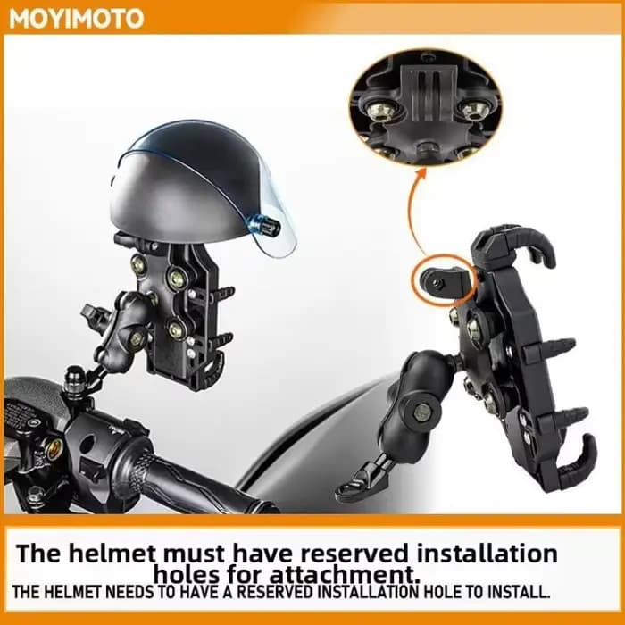 Support de téléphone pour moto avec housse anti-pluie étendue
