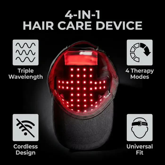 Casque de luminothérapie LED rouge pour la croissance des cheveux, casque laser à diodes pour la repousse des cheveux et le traitement de la perte de cheveux