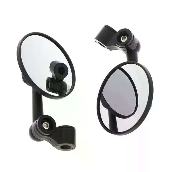 1 paires d'accessoires de moteur rétroviseurs d'extrémité de barre ronde en alliage d'aluminium