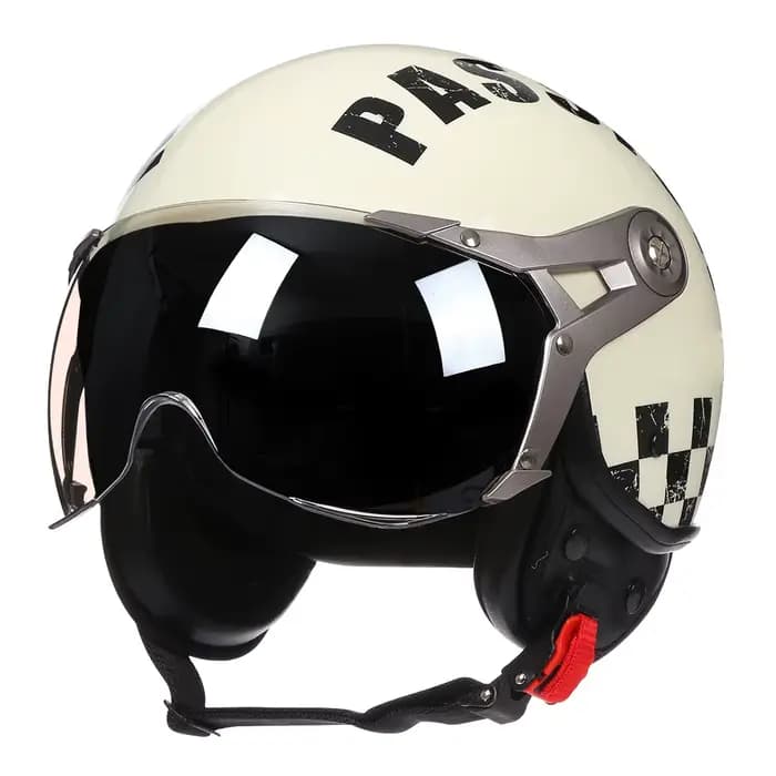 Casque de Moto Vintage BLD Jet avec visière