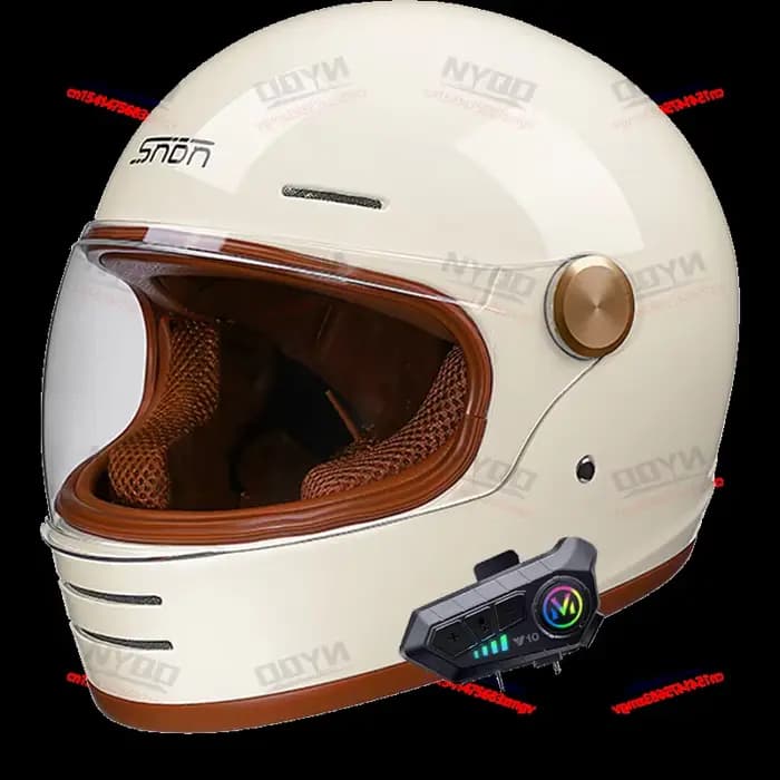 Casque de moto intégral rétro
