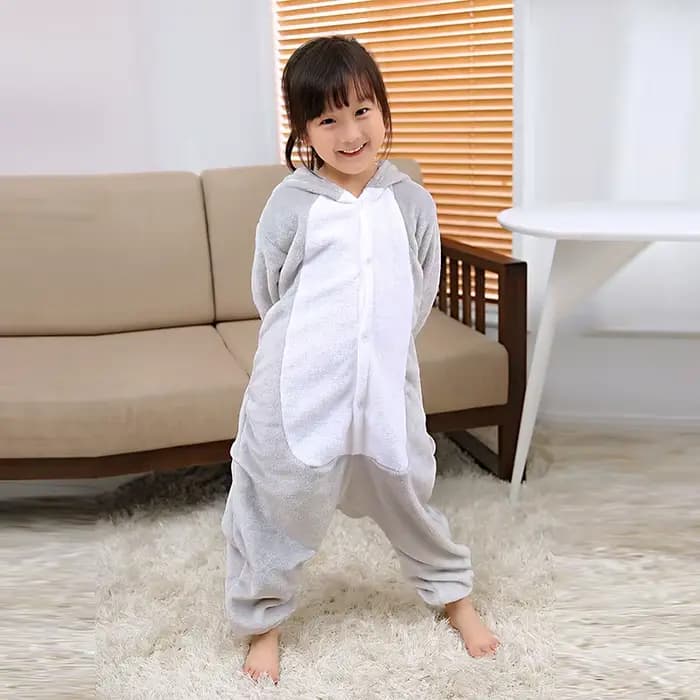 Combinaison en flanelle pour adultes, pyjama une pièce à capuche pour enfants, Kigurumi, Animal de dessin animé Koala, vêtements de détente, Costume de carnaval, vêtements de nuit