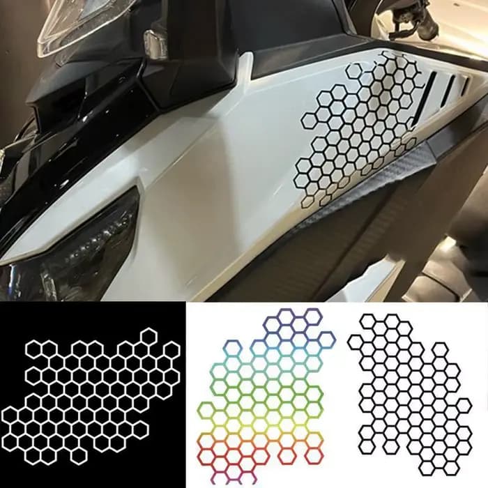 Autocollant moto nid d'abeille casque décalcomanies autocollants
