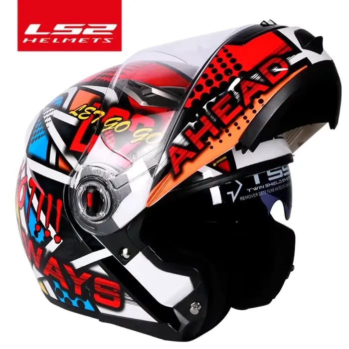 Capacete LS2 FF370 casque de moto intégral LS2 casques à double lentille rabattables casco