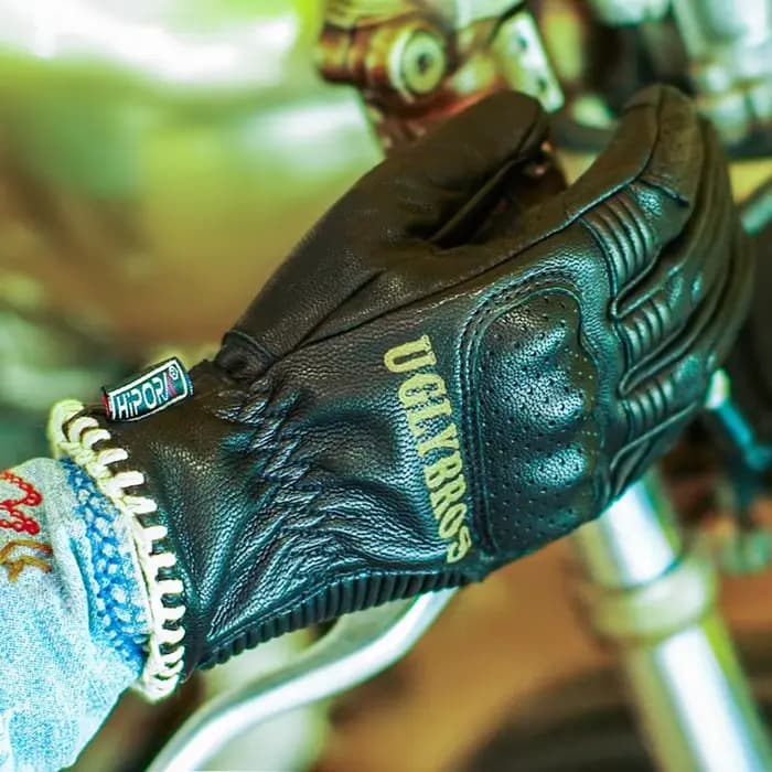 UGLYBROS gants de Moto en cuir d'hiver