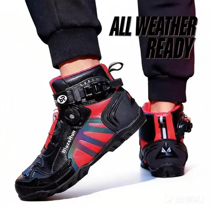 Nouvelles bottes de moto en cuir pour hommes