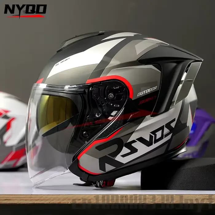Casque de moto Ryzen pour homme et femme, demi-casque, 3/4, 138
