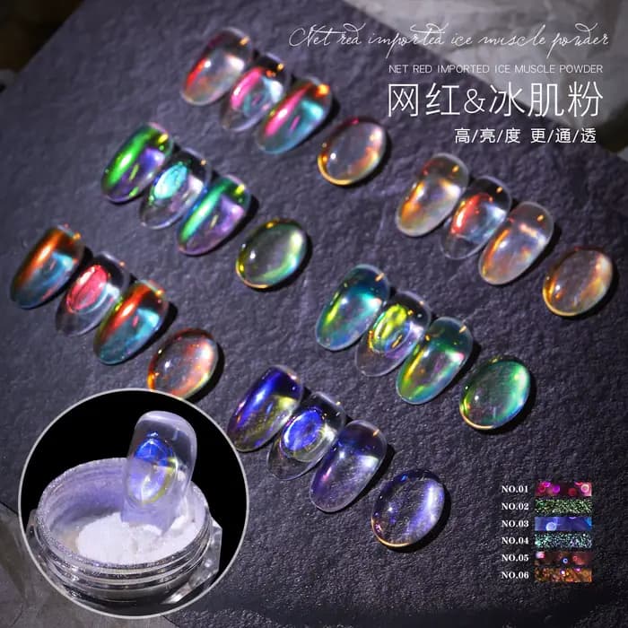 Poudre miroir chromée à paillettes pour ongles, accessoires de décoration pour vernis gel acrylique