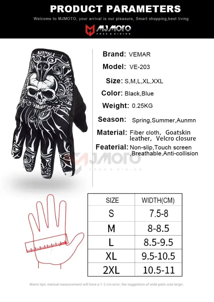Gants de moto rétro d'été pour écran tactile