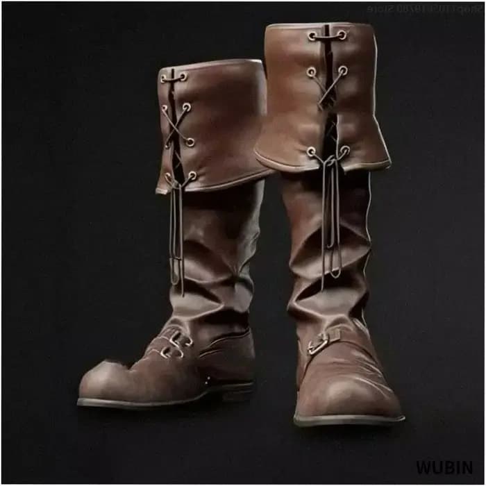 Bottes hautes en similicuir pour homme