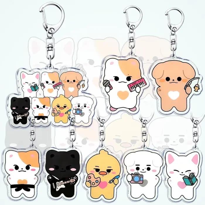 Porte-clés en acrylique inspiré de Kpop, porte-clés pour sac d'accessoires, pendentif design périphérique de célébrité, porte-clés bijoux, cadeaux GérGifts