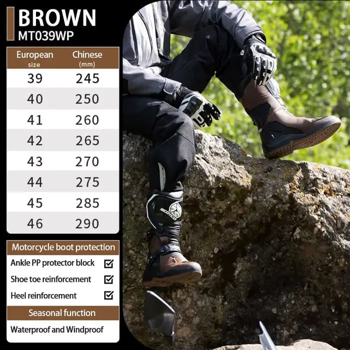 Bottes de moto professionnelles en cuir
