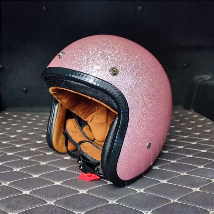Casque de Moto Vintage Rose Brcorporelle