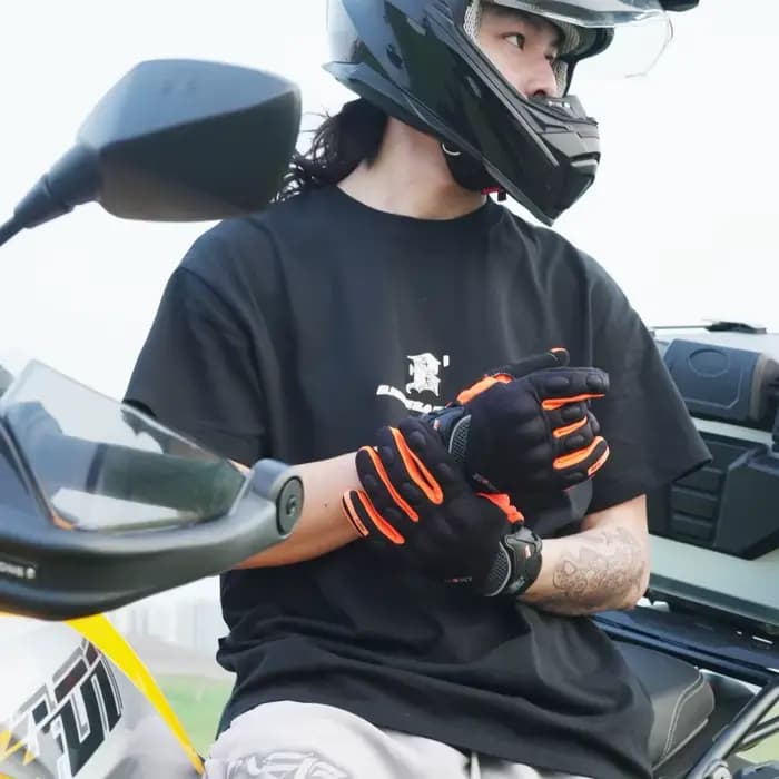 Gants de course respirants à doigts complets pour moto