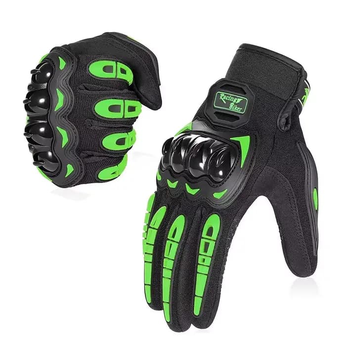 Gants de Moto verts pour écran tactile
