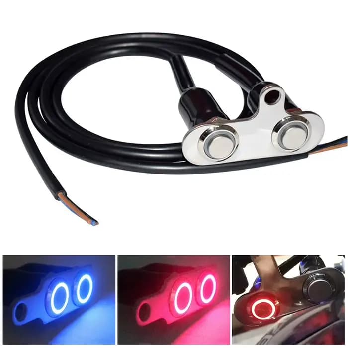 Interrupteur LED pour moto à Double tête en acier inoxydable