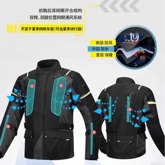 Veste de moto quatre saisons pour hommes et femmes