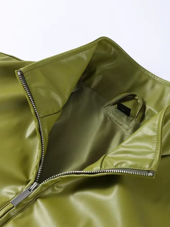 Veste en simili cuir pour femme