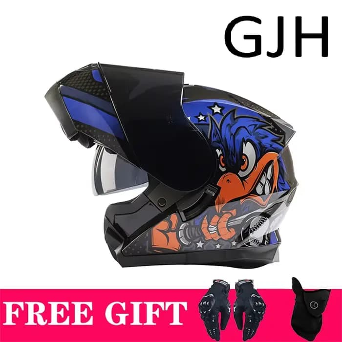 Casques de Moto modulaires de course rabattables Double lentille Cascos Para