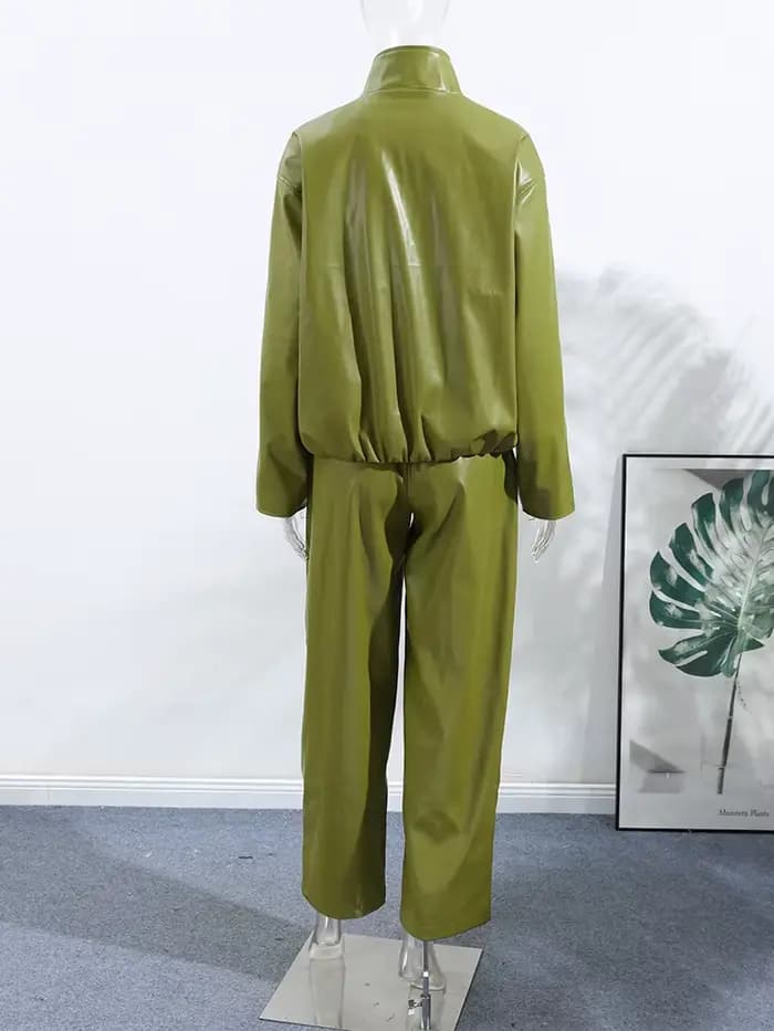 Veste en simili cuir pour femme