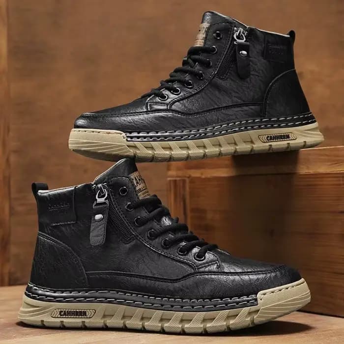 Bottes hautes en cuir pour hommes