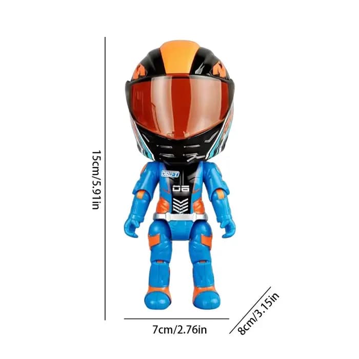 1 pièce Figurine de motard transformable en casque