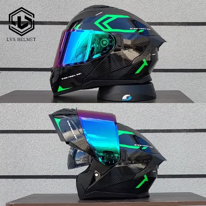 Dernier modèle de casque de moto modulaire à visière rabattable