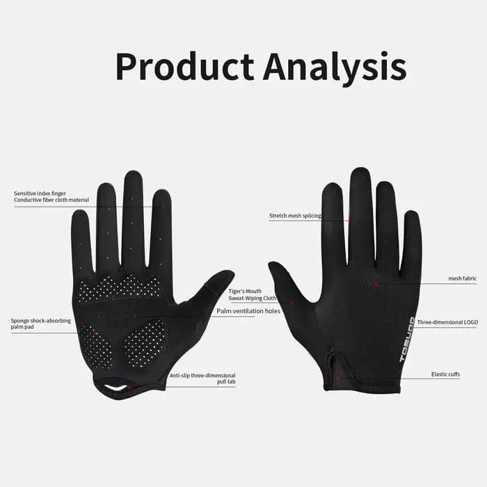 TOSUOD gants de cyclisme respirant évacuant l'humidité antidérapant résistant aux chocs