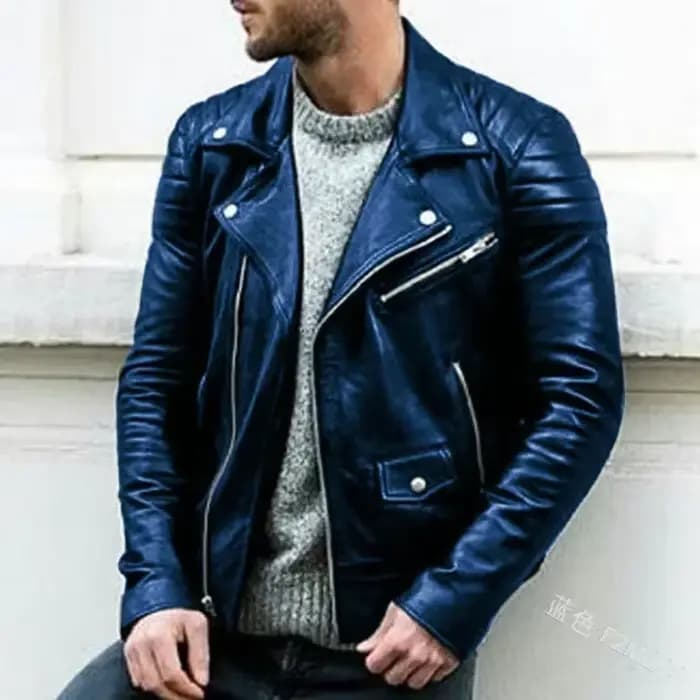 Vestes de moto en cuir Faux cuir pour hommes