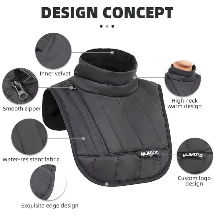 Cache-cou coupe-vent chaud multifonctionnel pour moto avec protection des épaules