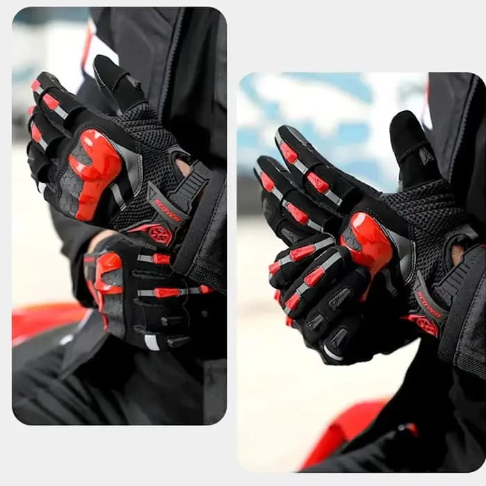 SCOYCO gants de moto hommes femmes été respirant doigt complet