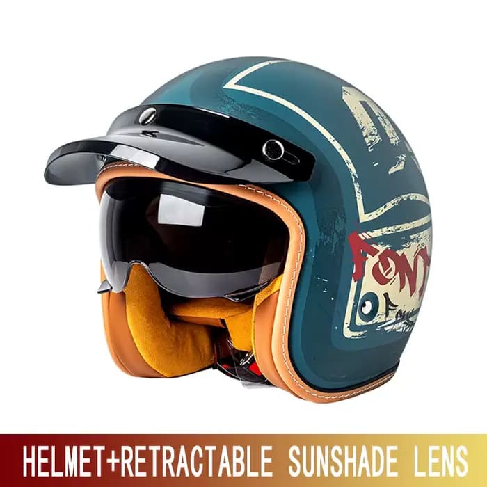 Casque trois-quarts moto cavalier pédale