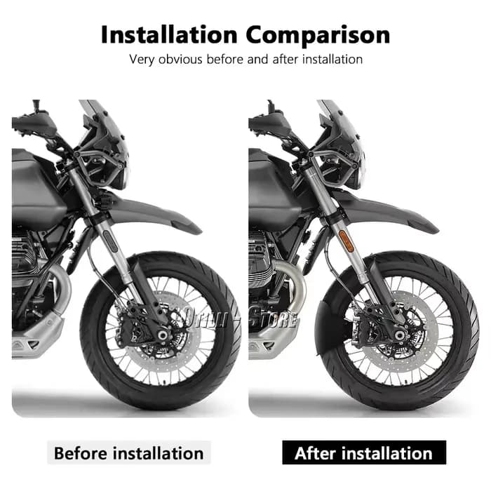 Garde-boue avant noir pour Moto Guzzi V85 TT V85TT V 85 TT 2019 – 2024