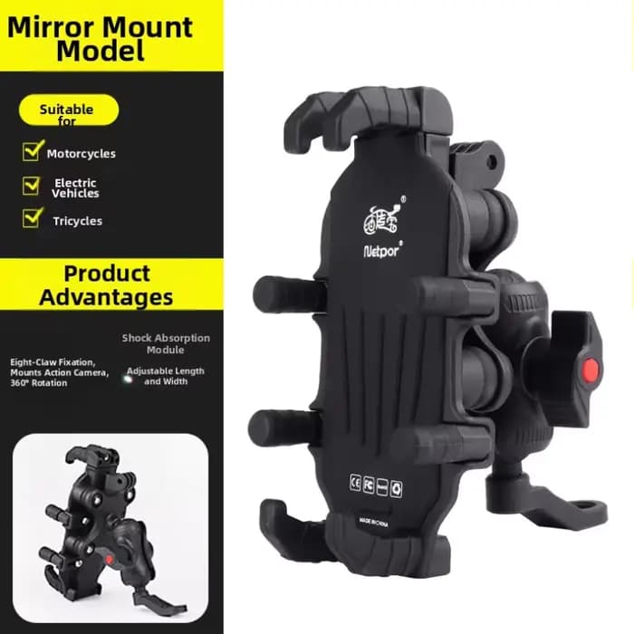 Support de téléphone pour moto avec housse anti-pluie étendue