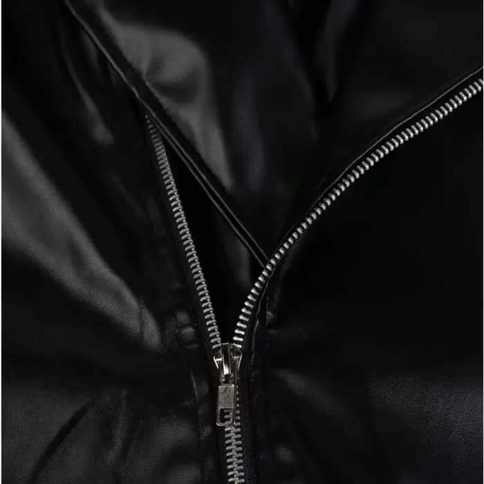 Veste de moto en cuir PU pour hommes