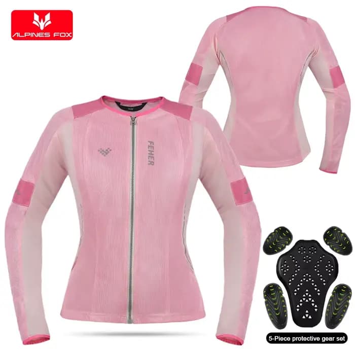 FEHER nouveau été Moto armure complète femmes respirant maille Motocross course veste CE équipement de protection