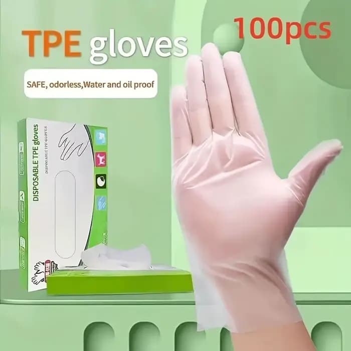 Gants de poulet transparents en TPE sans latex, coordonnants, acide, sécurité au travail, qualité alimentaire, ménage, livres, 100 pièces