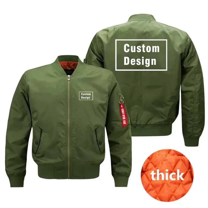 Veste bombardier militaire d'extérieur Ma1 de conception personnalisée pour hommes
