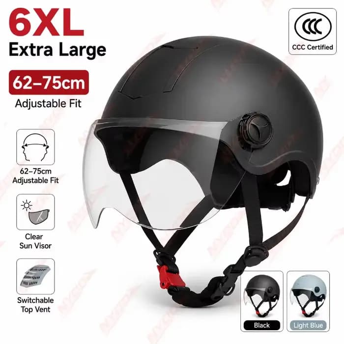 Demi-casque surdimensionné pour moto