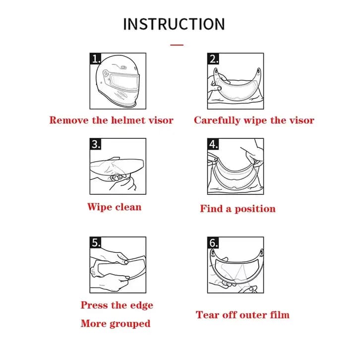 Film Anti-buée pour visière de casque de moto