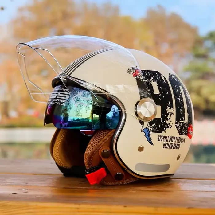 Casque Jet rétro DOT casques de Moto visage ouvert hommes femmes 3/4 demi-casque
