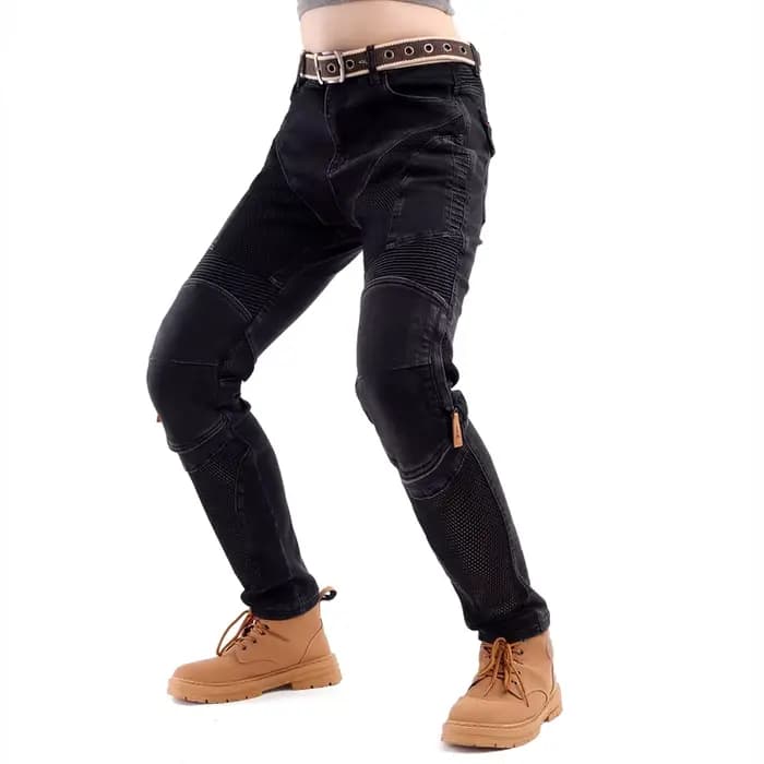 Jeans de moto pour femmes d'été avec ventilation en maille, pantalon de motocross respirant