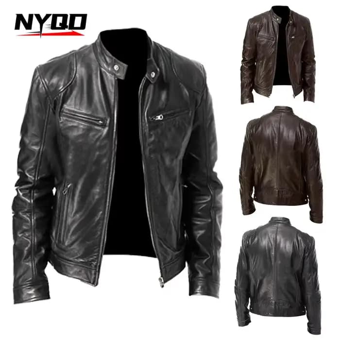 Veste de Moto hommes en cuir PU