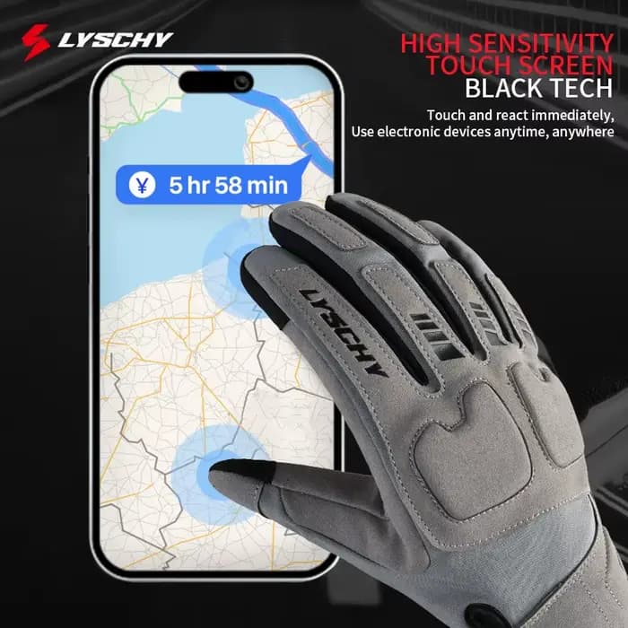 LYSCHY gants de moto hiver chaud doigt complet