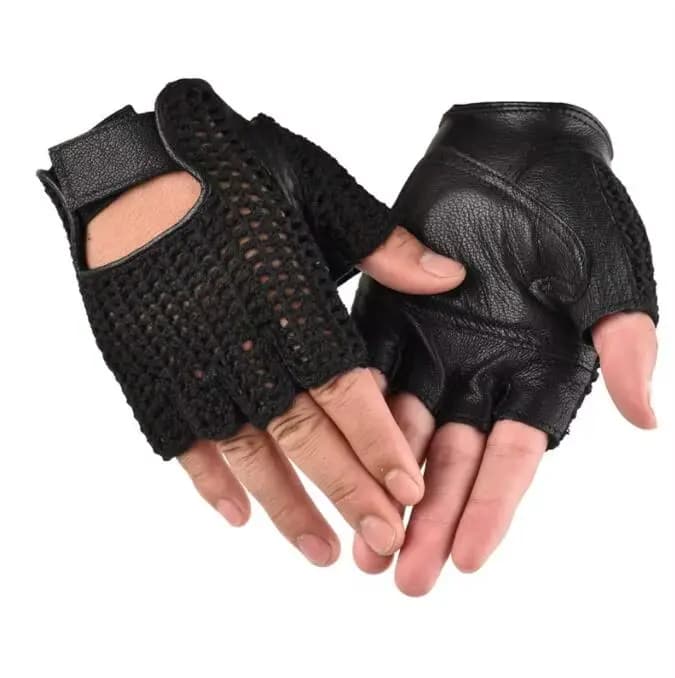 Gants de moto en cuir véritable pour hommes