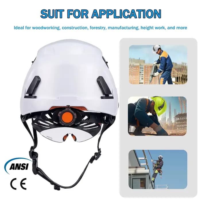 Casque de sécurité CE ANSI avec double visière coulissante et ventilation